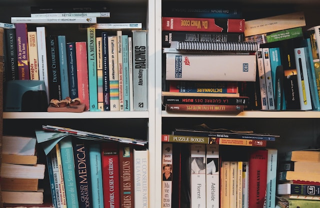 books on a library shelf